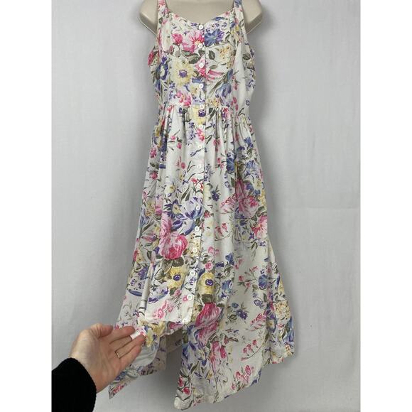 Vintage Starina Dress Womens Medium Floral Button Front Sundress Pockets 90s - Picture 4 of 14
